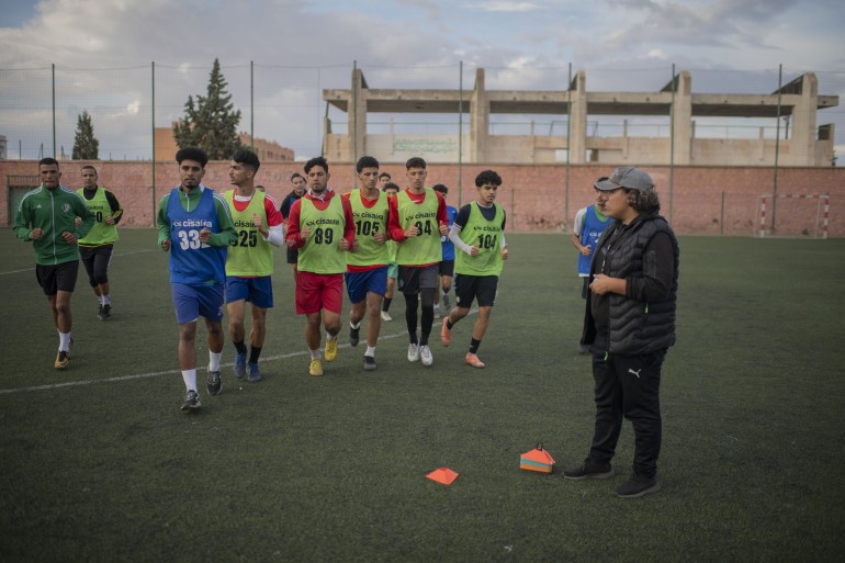 The first female Moroccan soccer coach Hasna al-Dumi