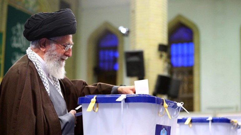 A handout picture made available by Iran's Supreme Leader Official Website shows Iranian supreme leader Ayatollah Ali Khamenei casting his vote in the parliamentary and Experts Assembly elections in Tehran, Iran, 26 February 2016. Nearly 55 million voters will elect on 26 February the representatives out of 6,229 candidates competing for 290 parliamentary seats, in addition to choosing 88 members out of 161 clerics for the Assembly of Experts, the body responsible for electing a new supreme leader in case the post becomes vacant. EPA/IRAN SUPREME LEADER OFFICIAL WEBSITE