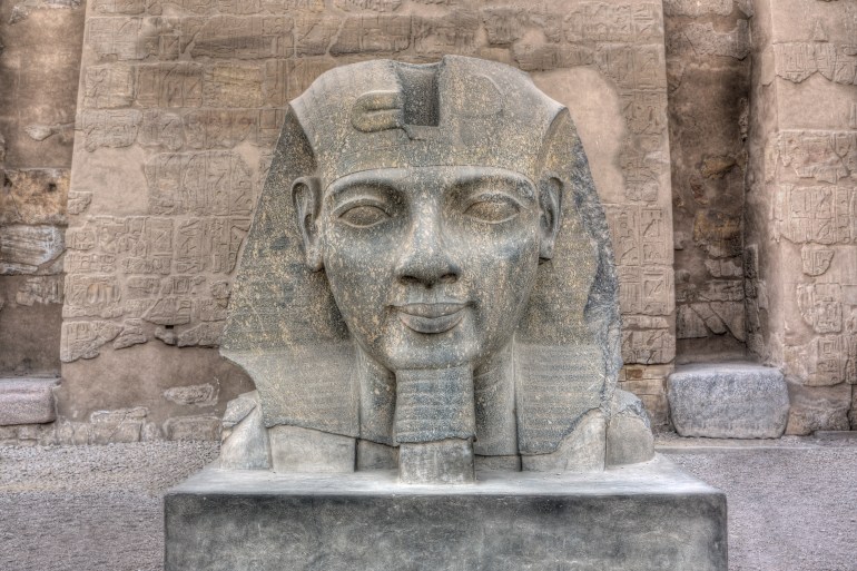 The sculpture of Ramses II in Luxor temple, Egypt